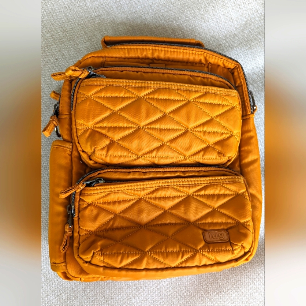 EUC Lug Compass Crossbody Bag in Amber Yellow